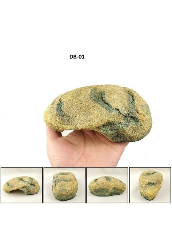 كهف مخبأ صخري من الراتنج لأحواض السمك (DB-01 وDB-03) - مأوى طبيعي لأحواض السمك والزواحف - Image 1